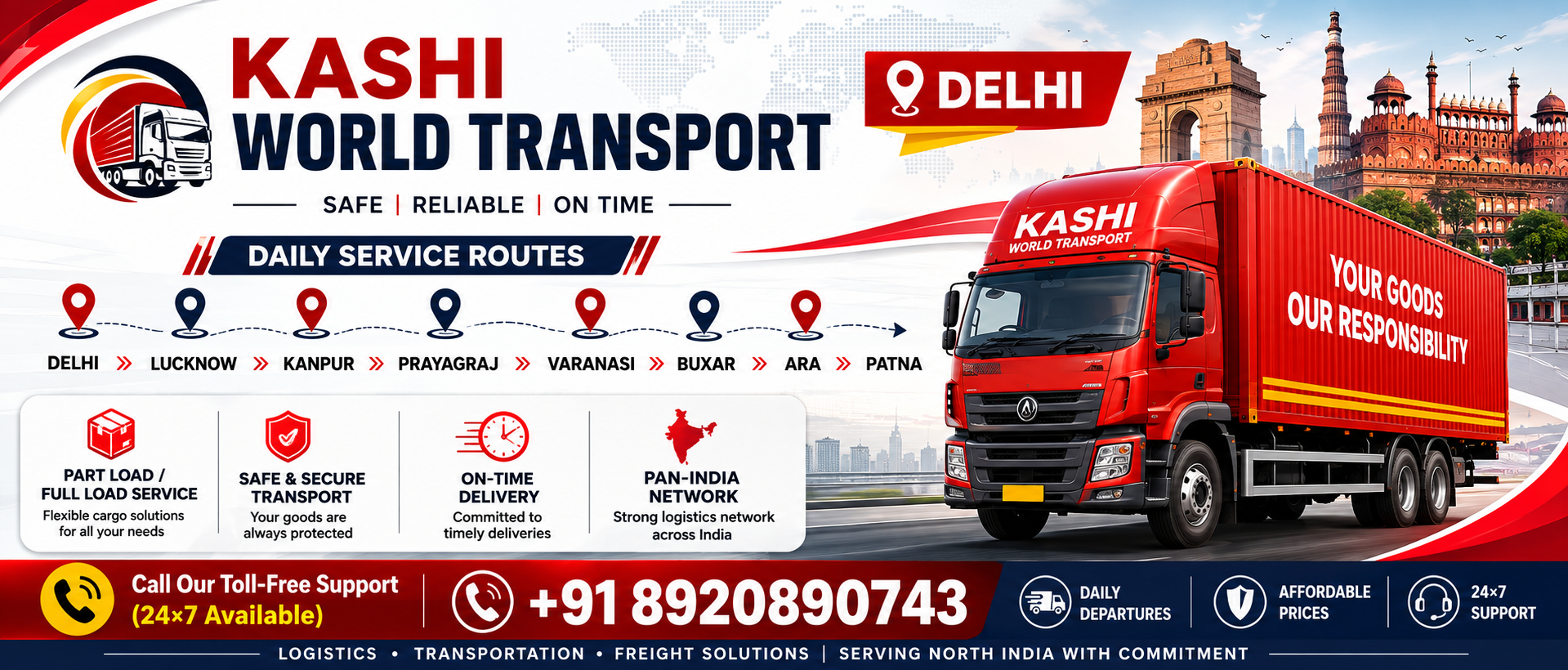Kashi World Transport Delhi Banner