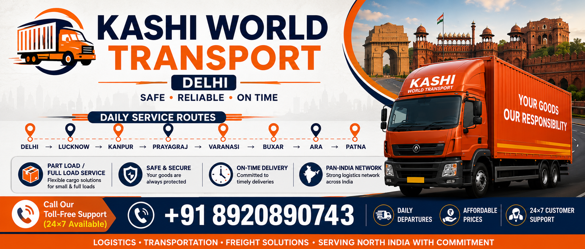 Kashi World Transport Delhi Banners